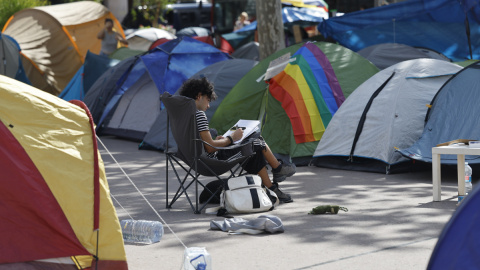 Imagen de archivo de la acampada en València.