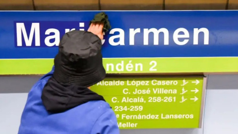 Intervención en homenaje a Maricarmen en la línea 5 del Metro de Madrid.