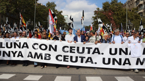 Capçalera de la manifestació espanyolista d'aquest 12 d'octubre de 2026 a Barcelona. 12/10/2026 Capçalera de la manifestació espanyolista d'aquest 12 d'octubre de 2026 a Barcelona.
