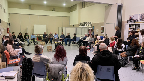 Imatge d'una assemblea de la cooperativa Les Juntes, de la Florida (l'Hospitalet). 2025 Imatge d'una assemblea de la cooperativa Les Juntes, de la Florida (l'Hospitalet)