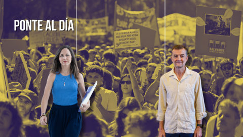 Fotomontaje con las imágenes de Ione Belarra y Antonio Maíllo. Fotomontaje con las imágenes de Ione Belarra y Antonio Maíllo.