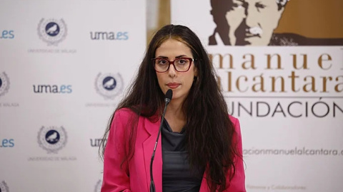 La periodista Livia Drusila en la ceremonia de entrega de premios.