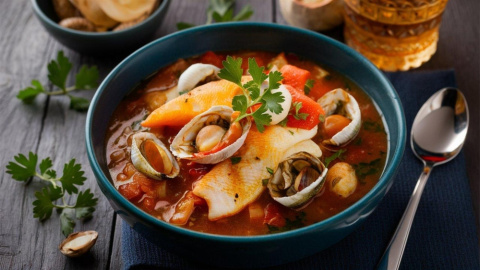 Cacciucco: guiso de pescado toscano. Cacciucco: guiso de pescado toscano.