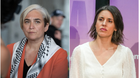 La exalcaldesa de Barcelona Ada Colau y la eurodiputada Irene Montero.