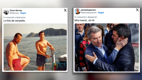 Respuestas al tuit del PP sobre "la foto de campaña".