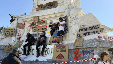 Acampada por la vivienda en Lisboa, a 18 de octubre de 2026.