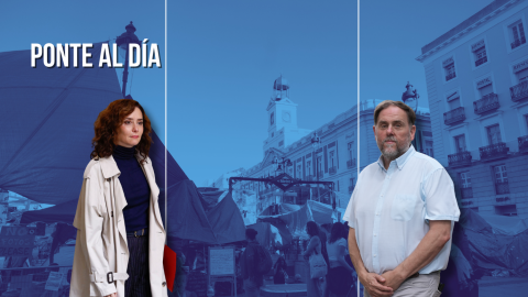 Fotomontaje con las imágenes de Isabel Díaz Ayuso y Oriol Junqueras.