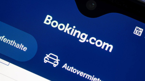 Fotografía de archivo del logo de la app de la plataforma Booking.