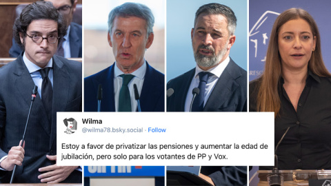 José María Figaredo, Alberto Núñez Feijoo, Santiago Abascal y Ester Muñoz.
