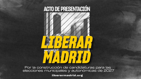 Presentación pública de Liberar Madrid en el Palacio de la Prensa. Liberar Madrid es una iniciativa política impulsada por Anticapitalistas Madrid y activistas independientes, sindicales y sociales de nuestro territorio. Vamos a construir candidaturas que planten cara a la derecha desde la izquierda popular y combativa, para estar presentes en las elecciones autonómicas y municipales de 2027 en la Comunidad de Madrid: una izquierda nueva para el pueblo trabajador, una candidatura para echar a la derecha y construir poder popular, un programa para transformar Madrid.

Intervienen:

Juan Roch, Lorena Ruiz Huerta, Beatriz Payo y Raúl Camargo, portavoces provisionales.


Andrea Raboso Profesora, sindicalista por la educación pública 
Blanca Martínez Activista del movimiento por la vivienda
Lucía Rico Médica y activista por la sanidad pública
Víctor Gargantilla Militante del movimiento estudiantil 
Marivi Nieto Activista de las residencias de mayores
José Ignacio García Portavoz de Adelante Andalucía
Nadwa Activista hispanopalestina


Música a cargo de Nacho Vegas.


Únete a la comunidad de Público. Periodismo incómodo para tiempos difíciles. http://bit.ly/3VylhmD


Periodismo, investigación y compromiso para construir un mundo más igualitario.
¡Suscríbete ya a nuestro canal!: https://bit.ly/2U8nM0q
Visita: https://www.publico.es
Síguenos en Facebook: https://www.facebook.com/diario.publico/
Síguenos en Twitter: https://twitter.com/publico_es
Síguenos en Instagram: https://www.instagram.com/publico.es
Síguenos en TikTok: https://www.tiktok.com/@publico_es
Síguenos en Bluesky: https://bsky.app/profile/publico.es