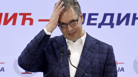 Alexsandar Vucic, este domingo 25 de octubre en Belgrado.