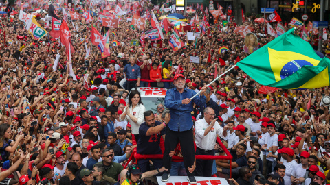 El presidente brasileño Luiz Inacio Lula da Silva durante un acto de campaña el 24 de octubre de 2026.