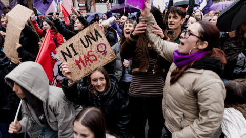 Imagen de archivo de una manifestación contra la violencia machista. Imagen de archivo de una manifestación contra la violencia machista.