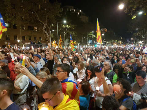 Protesta contra la detención de los Jordis; Barcelona 17/10/17 Protesta contra la detención de los Jordis; Barcelona 17/10/17