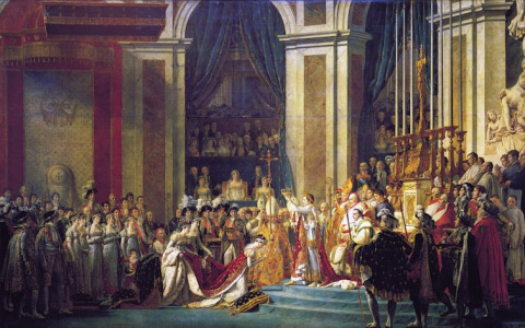 La consagración de Napoleón, por Jacques Louis David, 1808. Museo del Louvre. Wikipedia La consagración de Napoleón, por Jacques Louis David, 1808. Museo del Louvre. Wikipedia