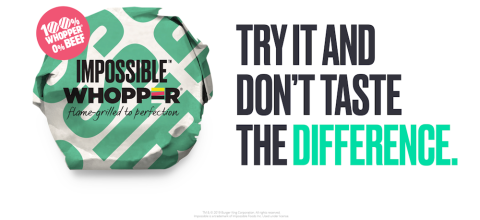 La Impossible Whopper, de Burger King. Imagen: Impossible Foods La Impossible Whopper, de Burger King. Imagen: Impossible Foods
