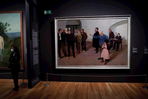 Detalle de la obra “El sátiro”, en la exposición "Invitadas", en el Museo del Prado. EFE/Emilio Naranjo