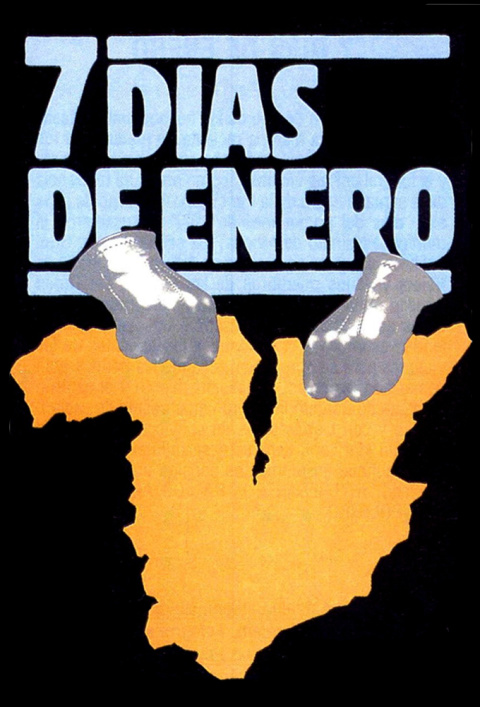 Cartel de la película '7 días de enero', de Juan Antonio Bardem. Cartel de la película '7 días de enero', de Juan Antonio Bardem.