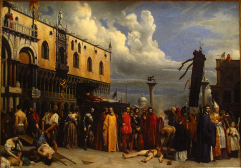 'Homenaje fúnebre a Tiziano, muerto en Venecia durante la peste de 1576', de Alexandre Hesse. 'Homenaje fúnebre a Tiziano, muerto en Venecia durante la peste de 1576', de Alexandre Hesse.