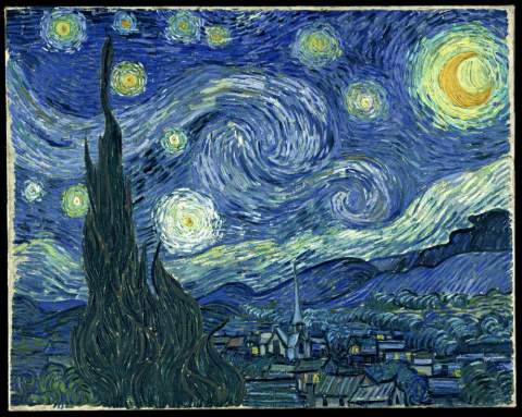 La noche estrellada (Vincent van Gogh,1889). Wikimedia Commons