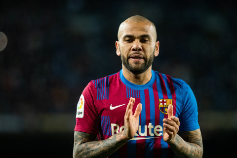 Dani Alves del FC Barcelona durante el partido de la Liga contra el Sevilla FC en el estadio Camp Nou el 03 de abril de 2022, en Barcelona, ??España. Foto: AFP7 / Europa Press