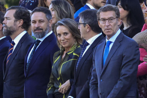  Feijóo y Abascal en el desfile del 12 de octubre. /EDUARDO PARRA / EUROPA PRESS