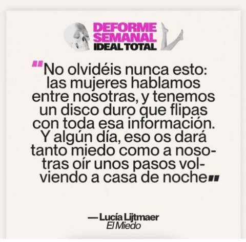 Cita de Lucía Lijtmaer en 'Deforme semanal ideal total' Cita de Lucía Lijtmaer