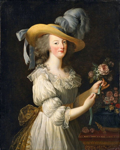 Retrato de María Antonieta (Marie-Louise-Élisabeth Vigée-Lebrun1783). Wikimedia Commons