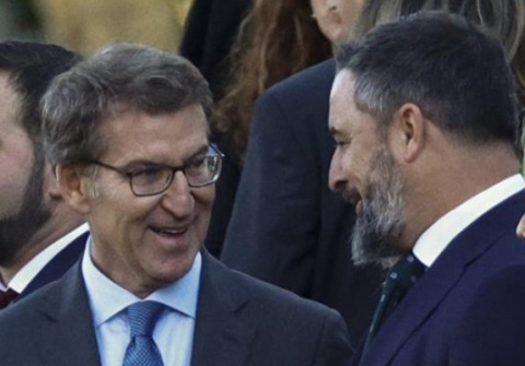 El presidente del PP, Alberto Núñez Feijóo, y el de Vox, Santiago Abascal.- EFE El presidente del PP, Alberto Núñez Feijóo, y el de Vox, Santiago Abascal.- EFE
