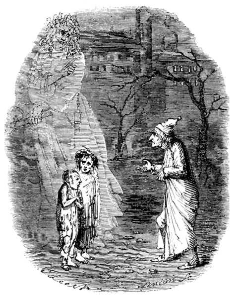 Ilustración de la edición de A Christmas Carol de 1843 firmada de John Leech. Wikimedia Commons Ilustración de la edición de A Christmas Carol de 1843 firmada de John Leech. Wikimedia Commons