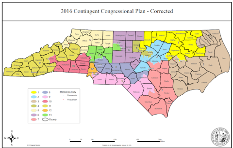 Mapa electoral de Carolina del Norte (elecciones 2016 y 2018) North Carolina General Assembly