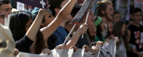  Manifestación convocada por el Sindicato de Estudiantes con motivo de la huelga general en la enseñanza pública, en una imagen de archivo / EFE - Sergio Barrenechea