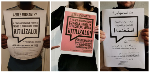 Imágenes de la campaña #VotoMigrante4M Voto migrante