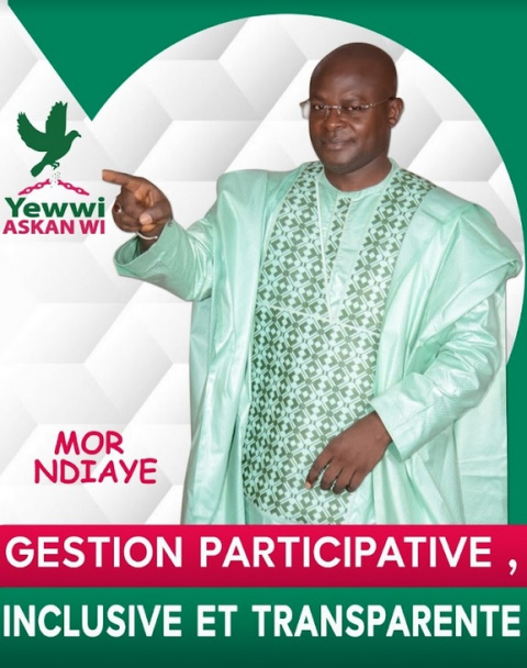 Imagen de Mor Ndiaye para la campaña electoral. Autor: Yewi Askan We Imagen de Mor Ndiaye para la campaña electoral. Autor: Yewi Askan We