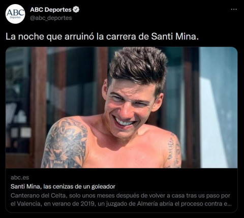  Tuit de ABC, guardando la esencia machista incluso con el titular rectificado.