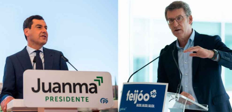 Montaje de Moreno Bonilla y Feijóo en sus diferentes puestas de escena electoral.- Europa Press / Xunta Montaje de Moreno Bonilla y Feijóo en sus diferentes puestas de escena electoral.- Europa Press / Xunta