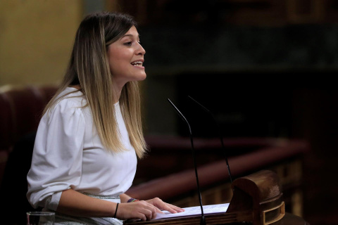  La diputada del PSOE Laura Berja interviene durante la sesión plenaria del Congreso de los Diputados celebrada este martes en Madrid. EFE/Fernando Alvarado