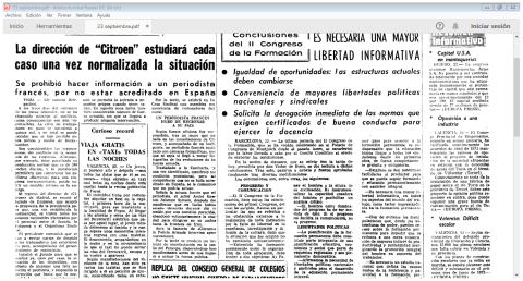  Imagen del diario La Voz de Galicia (23 de septiembre de 1972) en el que se informa de la detención en Vigo del periodista francés Sylvain Julienne.