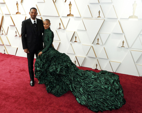  Los actores estadounidenses Will Smith y Jada Pinkett Smith llegan a la 94ª ceremonia anual de los Premios de la Academia en el Dolby Theatre de Hollywood, Los Ángeles, California, Estados Unidos, el 27 de marzo de 2022.