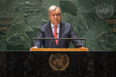  El secretario general de la ONU, António Guterres, en la sesión inaugural de la 78 Asamblea General. - ONU