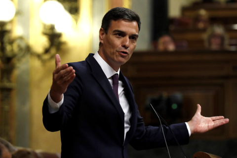 Pedro Sánchez, en el Congreso. EFE.