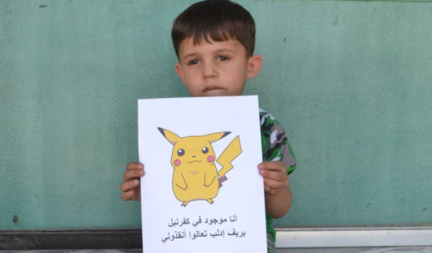 Una de las imágenes de la campaña #PokemoninSyria. Una de las imágenes de la campaña #PokemoninSyria.