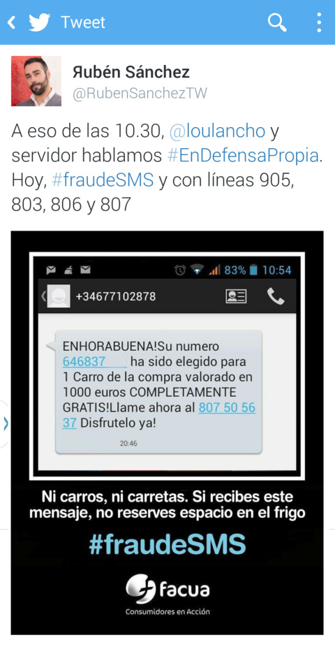 Twitter suspende la cuenta del portavoz de FACUA, @RubenSanchezTW, por informar de un fraude