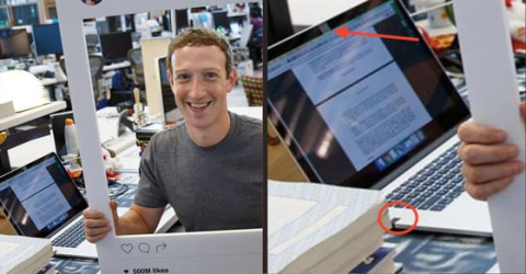 Detalles del portátil de Mark Zuckerberg. Detalles del portátil de Mark Zuckerberg.