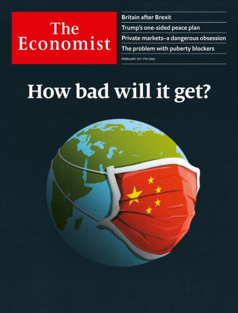 Portada de la revista The Economist de febrero de 2020. Portada de la revista The Economist de febrero de 2020.