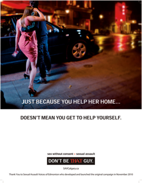 Campaña "Don't be that guy" de SAVCalgary (Canadá) Poster