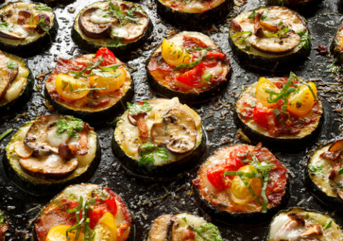 Mini pizzas de calabacín.