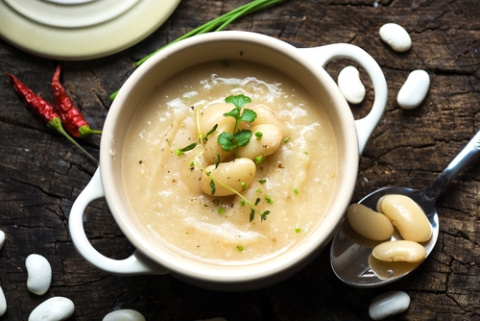 Crema de alubias blancas y puerro. Crema de alubias blancas y puerro.