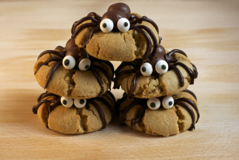 Galletas de araña para Halloween.