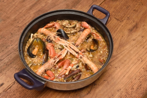 Arroz caldoso a la marinera. 